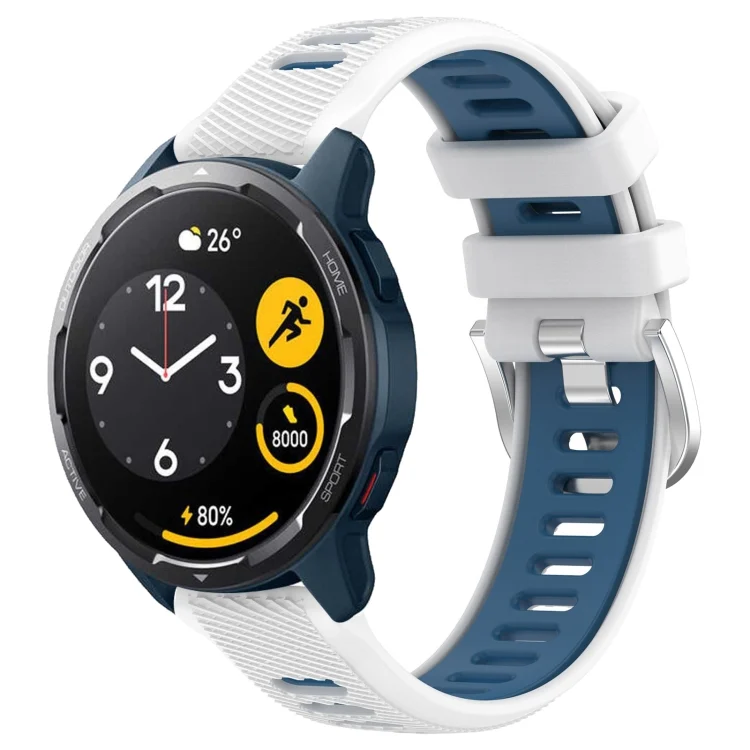 22mm Sports Two-Color Steel Buckle Silicone Watch Band