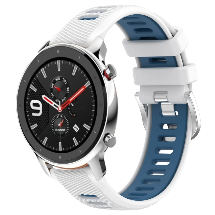 22mm Cross Texture Two Color Silicone Steel Buckle Watch Band