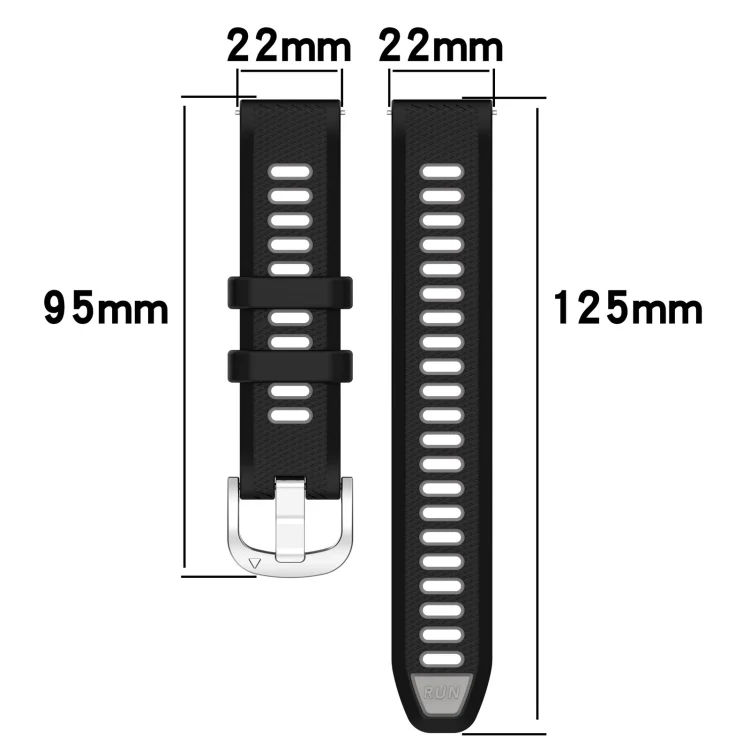 SYA002190401_B4.webp 22mm Cross Texture Two Color Silicone Steel Buckle Watch Band - Image 5