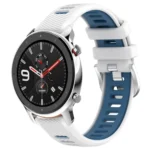 22mm Cross Texture Two Color Silicone Steel Buckle Watch Band