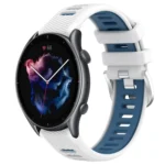 22mm Cross Texture Two Color Silicone Steel Buckle Watch Band