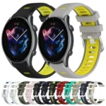 22mm Cross Texture Two Color Silicone Steel Buckle Watch Band - Image 2