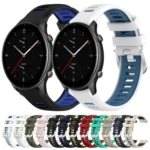 22mm Cross Texture Two Color Silicone Steel Buckle Watch Band - Image 2