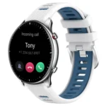22mm Cross Texture Two Color Silicone Steel Buckle Watch Band