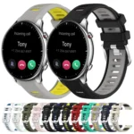 22mm Cross Texture Two Color Silicone Steel Buckle Watch Band - Image 2