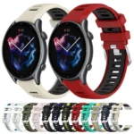 22mm Cross Texture Two Color Silicone Steel Buckle Watch Band - Image 2