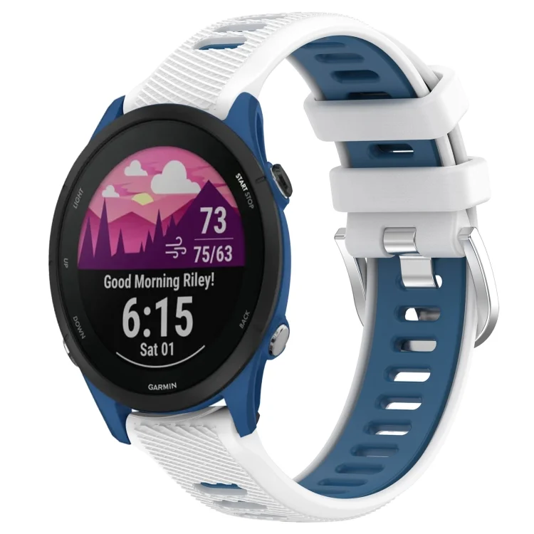 22mm Sports Two-Color Steel Buckle Silicone Watch Band