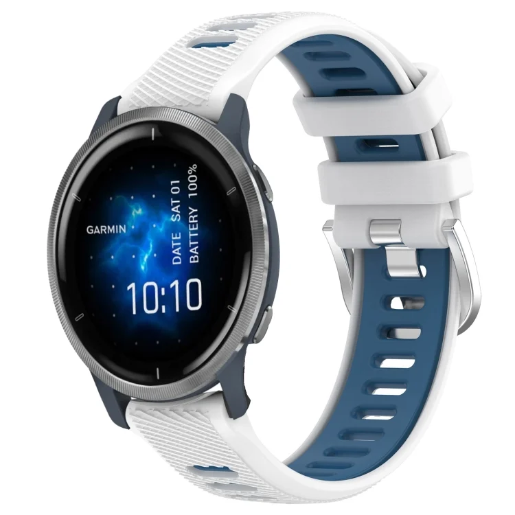 22mm Sports Two-Color Steel Buckle Silicone Watch Band