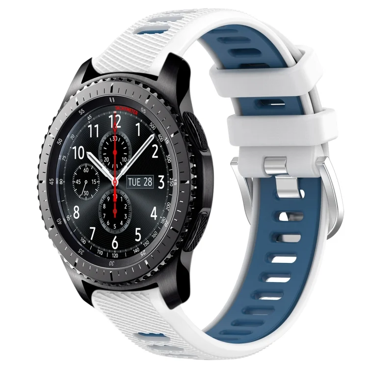 22mm Sports Two-Color Steel Buckle Silicone Watch Band