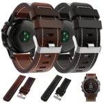 26mm Sewing Leather Steel Buckle Watch Band - Image 2