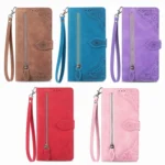 Embossed Flower Zipper Leather Phone Case, For OnePlus Nord 4, For OnePlus Nord CE 4, For OnePlus Nord N30 SE, For OnePlus Ace 3 - Image 2