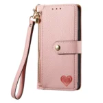 Love Zipper Lanyard Leather Phone Case, For iPhone 7 / 8 / SE 2022, For iPhone 12 / 12 Pro, For iPhone X / XS - Image 3