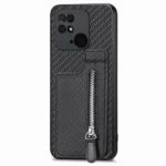 Carbon Fiber Vertical Flip Zipper Phone Case, For Redmi 10C, For Redmi 10, For Redmi Note 11 4G, For Redmi Note 11T Pro 5G