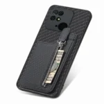 Carbon Fiber Vertical Flip Zipper Phone Case, For Redmi 10C, For Redmi 10, For Redmi Note 11 4G, For Redmi Note 11T Pro 5G - Image 8