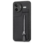 Carbon Fiber Vertical Flip Zipper Phone Case, For Redmi K80 Pro / Poco F7 Ultra, For Redmi K80 / Poco F7 Pro, For Redmi Turbo 4, For Xiaomi Poco X7 Pro - Image 6