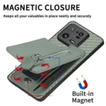 Carbon Fiber Vertical Flip Zipper Phone Case, For Redmi 10C, For Redmi 10, For Redmi Note 11 4G, For Redmi Note 11T Pro 5G - Image 5