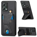 Carbon Fiber Wallet Flip Card K-shaped Holder Phone Case, For Redmi Note 12 5G, For Redmi Note 11T Pro 5G, For Redmi Note 10 4G
