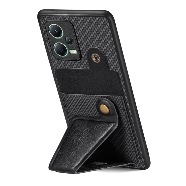 SYA002235301A_2.webp Carbon Fiber Wallet Flip Card K-shaped Holder Phone Case, For Redmi Note 12 5G, For Redmi Note 11T Pro 5G, For Redmi Note 10 4G - Image 6