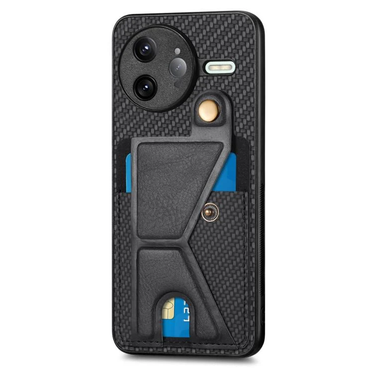 SYA002235307A_1.webp Carbon Fiber Wallet Flip Card K-shaped Holder Phone Case, For Redmi K80 Pro / Poco F7 Ultra, For Redmi K80 / Poco F7 Pro, For Redmi Turbo 4, For Xiaomi Poco X7 Pro - Image 5