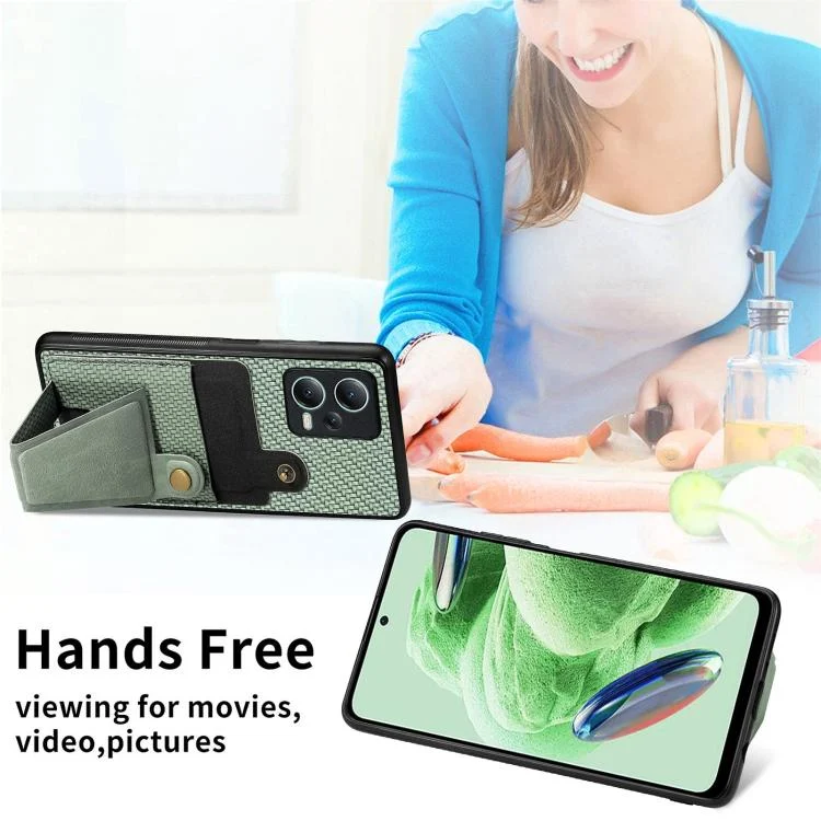 SYA0022353_B2.webp Carbon Fiber Wallet Flip Card K-shaped Holder Phone Case, For Redmi Note 12 5G, For Redmi Note 11T Pro 5G, For Redmi Note 10 4G - Image 3