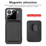 Carbon Fiber Leather Card Magnetic Phone Case, For Xiaomi 15 Pro, For Xiaomi 15, For Xiaomi Redmi Note 14 5G, For Xiaomi Redmi Note 14 Pro+ 5G - Image 8