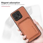 Carbon Fiber Leather Card Magnetic Phone Case, For Xiaomi 15 Pro, For Xiaomi 15, For Xiaomi Redmi Note 14 5G, For Xiaomi Redmi Note 14 Pro+ 5G - Image 3