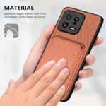 Carbon Fiber Leather Card Magnetic Phone Case, For Xiaomi 15 Pro, For Xiaomi 15, For Xiaomi Redmi Note 14 5G, For Xiaomi Redmi Note 14 Pro+ 5G - Image 4