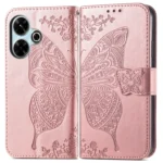 Butterfly Love Flower Embossed Leather Phone Case, For Xiaomi Redmi 13 4G, For Xiaomi Redmi Turbo 3 5G - Image 4