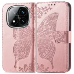 Butterfly Love Flower Embossed Leather Phone Case, For Xiaomi Redmi Note 14 Pro+ 5G, For Xiaomi Redmi Note 14 Pro 5G - Image 4