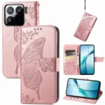 Butterfly Love Flower Embossed Leather Phone Case, For Xiaomi 15, For Xiaomi Redmi Note 14 5G