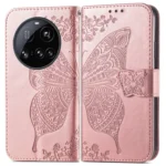 Butterfly Love Flower Embossed Leather Phone Case, For Xiaomi 15 Ultra, For Xiaomi 15 Pro - Image 4