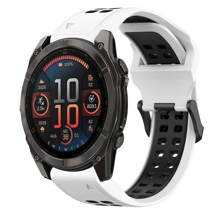 Two Color Reverse Buckle 22mm Silicone Watch Band