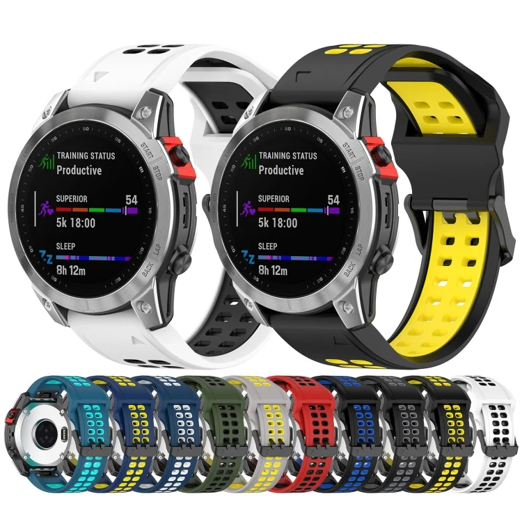 SYA0022586_B1.webp Two Color Reverse Buckle 22mm Silicone Watch Band - Image 2