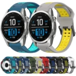 Two Color Reverse Buckle 20mm Silicone Watch Band - Image 2