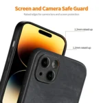 ENKAY Retro Leather Skin PC Phone Case with High Aluminum-silicon Glass Film, For iPhone 15, For iPhone 14 Plus, For iPhone 14 - Image 4