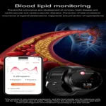 ET340 1.46 inch Color Screen Smart Leather Strap Watch,Support Blood Oxygen / Blood Glucose / Uric Acid Measurement / Blood Lipid Monitoring - Image 2