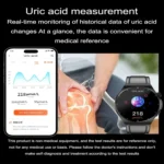 ET340 1.46 inch Color Screen Smart Leather Strap Watch,Support Blood Oxygen / Blood Glucose / Uric Acid Measurement / Blood Lipid Monitoring - Image 3