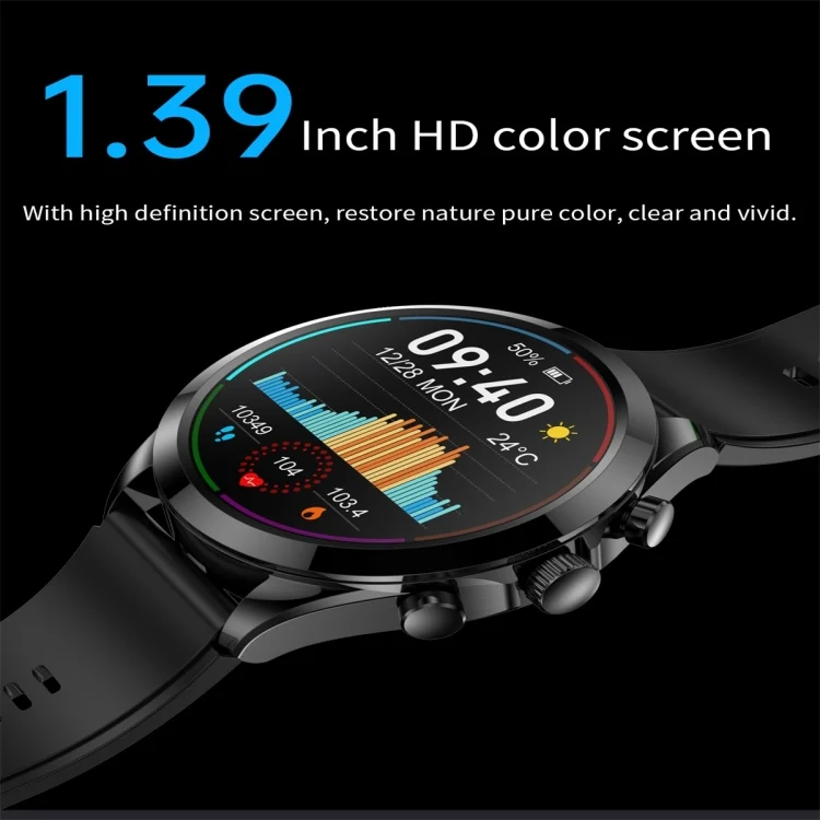 SYA0022977_B2.webp ET440 1.39 inch Color Screen Smart Silicone Strap Watch,Support Heart Rate / Blood Pressure / Blood Oxygen / Blood Glucose Monitoring - Image 3