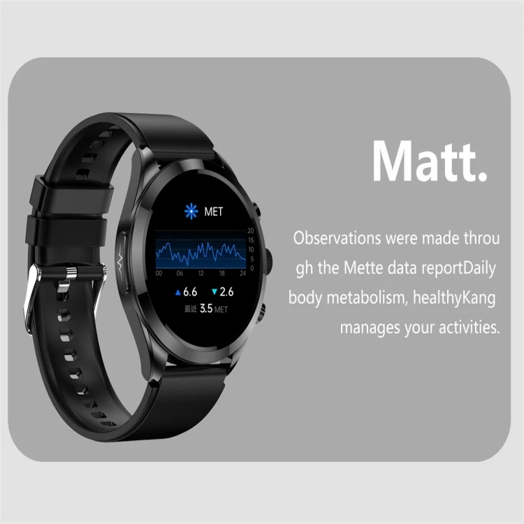 SYA0022977_B6.webp ET440 1.39 inch Color Screen Smart Silicone Strap Watch,Support Heart Rate / Blood Pressure / Blood Oxygen / Blood Glucose Monitoring - Image 7