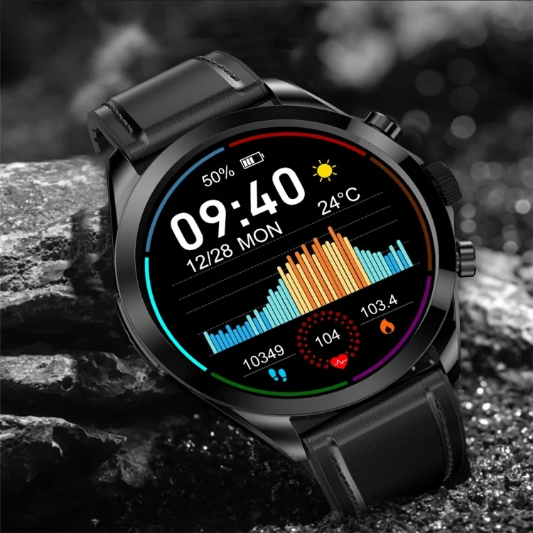 SYA0022978_B6.webp ET440 1.39 inch Color Screen Smart Leather Strap Watch,Support Heart Rate / Blood Pressure / Blood Oxygen / Blood Glucose Monitoring - Image 7