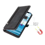 Zipper Card Slot Buckle Wallet Leather Phone Case, For iPhone 15 - Image 6
