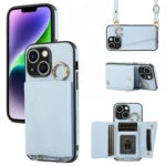 Crossbody Ring Wallet Leather Back Cover Phone Case, For iPhone 14 Plus, For iPhone 15 Pro Max, For iPhone 14