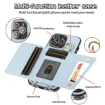 Crossbody Ring Wallet Leather Back Cover Phone Case, For iPhone 14 Plus, For iPhone 15 Pro Max, For iPhone 14 - Image 4