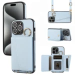 Crossbody Ring Wallet Leather Back Cover Phone Case, For iPhone 15 Pro, For iPhone 14 Pro, For iPhone 15 Plus