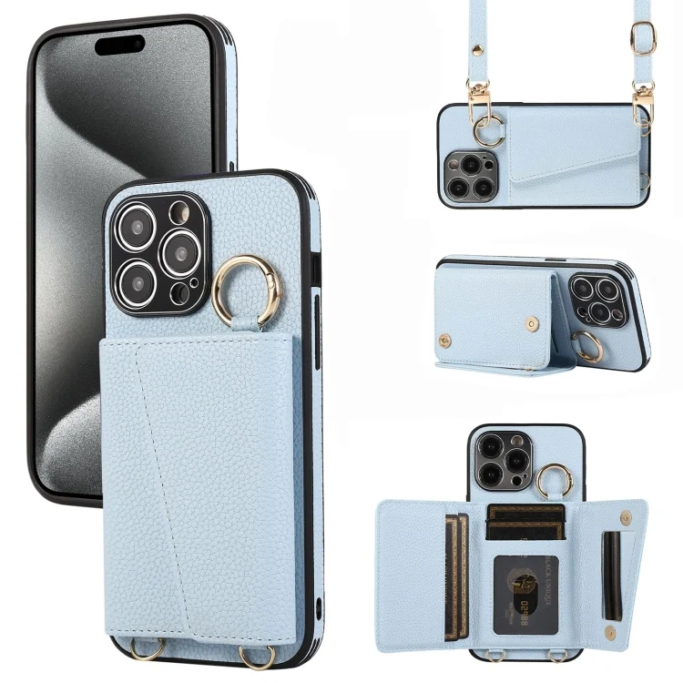 SYA002339609A.webp Crossbody Ring Wallet Leather Back Cover Phone Case, For iPhone 15 Pro, For iPhone 14 Pro, For iPhone 15 Plus - Image 1