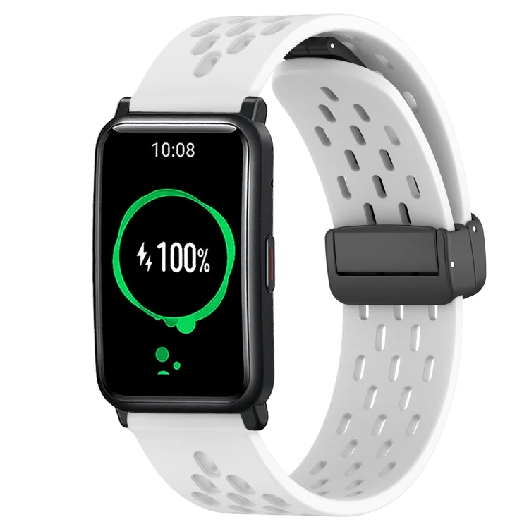 SYA002340005A.webp 20mm Folding Magnetic Clasp Silicone Watch Band - Image 1