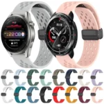 22mm Folding Magnetic Clasp Silicone Watch Band - Image 2