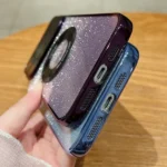 Large Window MagSafe Gradient Glitter Electroplating TPU Phone Case, For iPhone 15 Plus, For iPhone 15 - Image 6