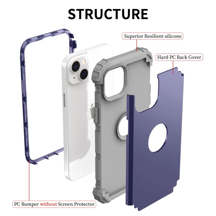 SYA002343504A_4.webp 3 in 1 Silicone Hybrid PC Shockproof Phone Case, For iPhone 15 Pro Max, For iPhone 15 Pro, For iPhone 15 Plus, For iPhone 15 - Image 5