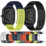20mm Holes Breathable 3D Dots Silicone Watch Band - Image 3